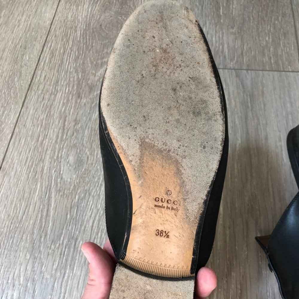 Gucci Black Leather Horsebit Mule Loafers 38.5 - Picture 5 of 7
